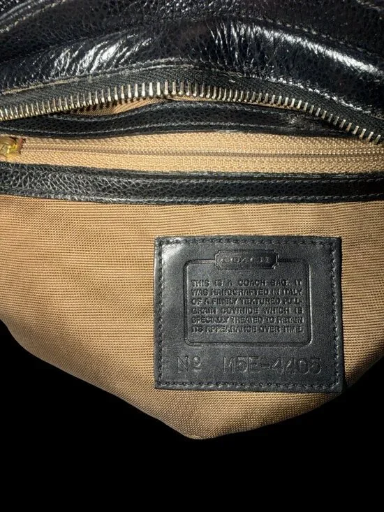 VTG Coach Madison Regis Bag 4405 Black Caviar Leather Brass Crossbody 90s Italy - Picture 8 of 8